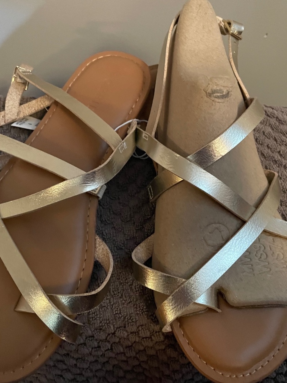 Gold strapped summer sandals